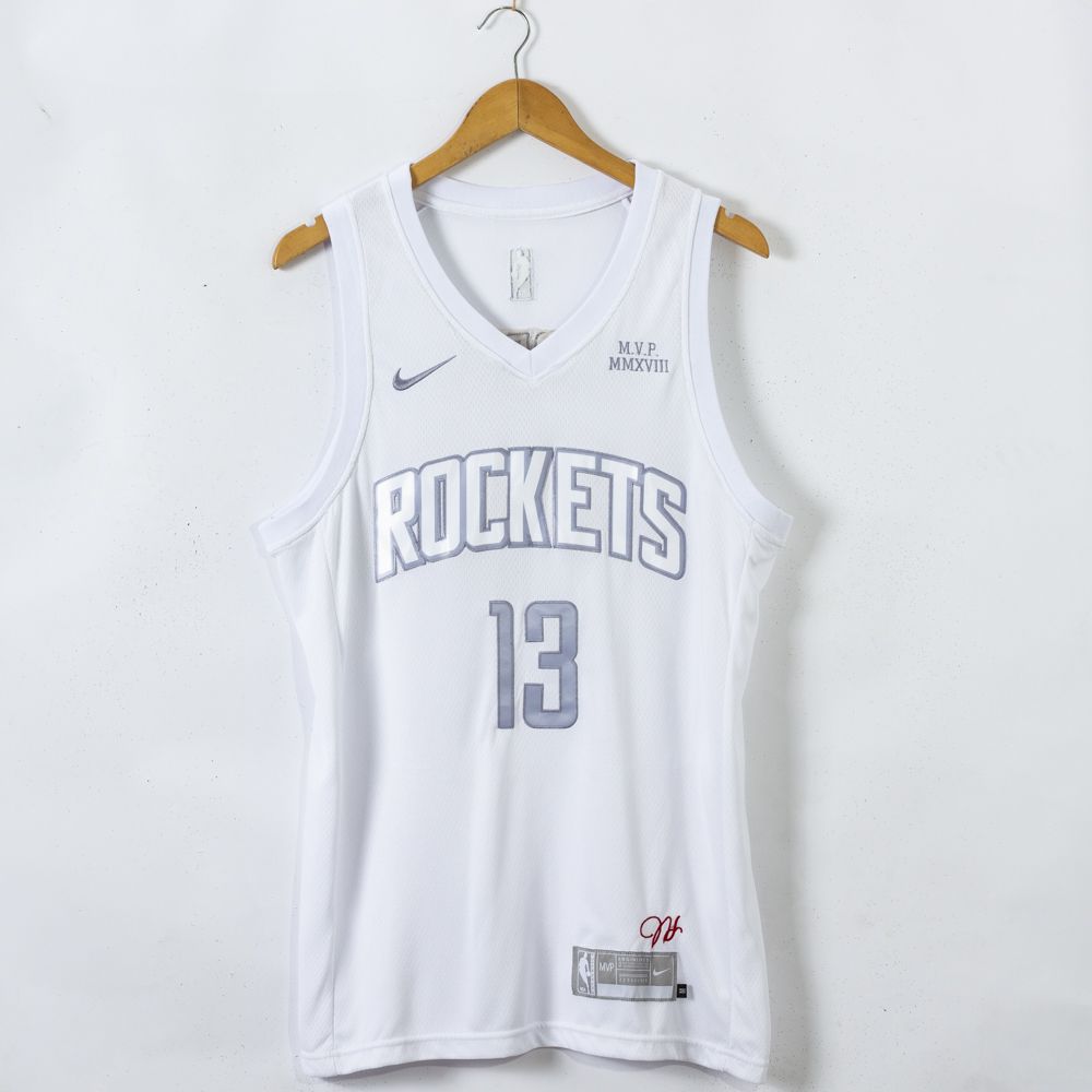 Men Houston Rockets 13 Harden White Game Nike 2021 NBA Jerseys